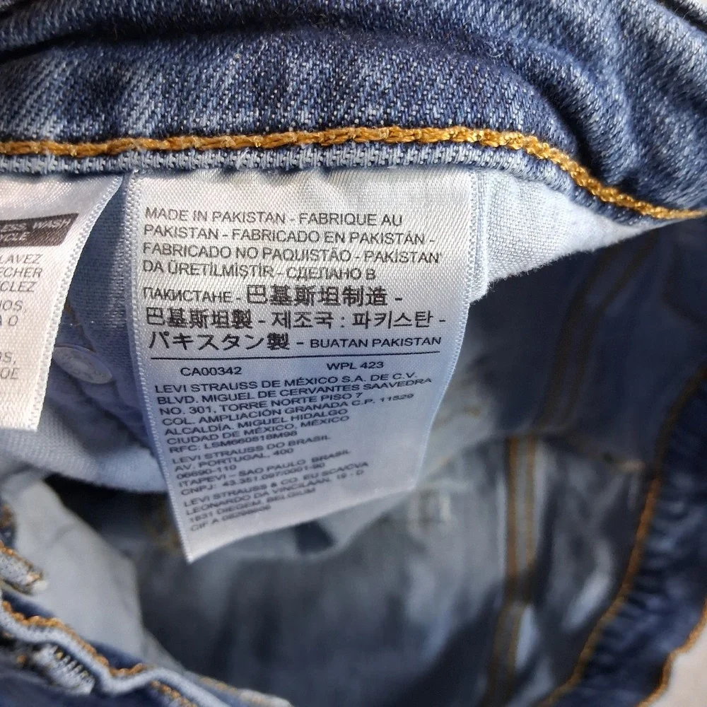 Levi's 505 Regular Fit‎ Jeans 34x32 Blue Denim Straight Leg Stretch 00505-2244